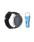Men's Quartz Movement Black Silicone Strap Analog Watch, 50mm and Multi-Purpose Tool with Zippered Travel Pouch