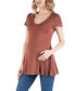 ფოტო #2 პროდუქტის Cap Sleeve Maternity Tunic Top with Soft Flare Hem