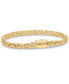 ფოტო #1 პროდუქტის Gold Plated Borobudur Oval 6mm Chain Bracelet in Sterling Silver