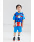 ფოტო #3 პროდუქტის Toddler Boys Avengers Captain America Athletic T-Shirt and Mesh Shorts Outfit Set