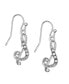 Silver Tone Crystal Initial Wire Earring