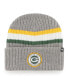 Фото #1 товара Men's Gray Green Bay Packers Highline Cuffed Knit Hat