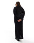 4th & Reckless Plus v neck knitted maxi dress in black