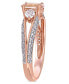 ფოტო #3 პროდუქტის Morganite ( 3/4 ct. t.w.) and White Topaz (4/5 ct. t.w.) 3-Stone Ring in 10k Rose Gold