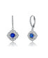 ფოტო #1 პროდუქტის Sterling Silver White Gold Plated Round Cubic Zirconia Petal Flower Style Earrings