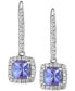 Фото #3 товара Tanzanite (1-3/4 ct. t.w.) & Diamond (1/3 ct. t.w.) Halo Leverback Drop Earrings in 14k White Gold