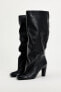 Soft leather high-heel boots