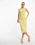 Фото #4 товара Vero Moda abstract midi dress in lime