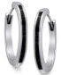 ფოტო #1 პროდუქტის Sterling Silver Earrings, Black Diamond Baguette Hoop Earrings (1/2 ct. t.w.)