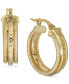 ფოტო #3 პროდუქტის Textured Tubogas Small Hoop Earrings in 10k Gold