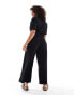 Фото #2 товара ASOS DESIGN Curve ruched side jumpsuit with wide leg in black