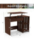 Lift Top Computer Desk Standing Desk with Hidden Compartments & Storage Shelves