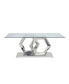 Фото #1 товара Gianna Dining Table, Clear Glass & Stainless Steel