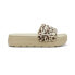 Фото #1 товара Puma Karmen Drama Leopard Platform Slide Womens Beige, Black, Brown Casual Sand