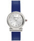 ფოტო #1 პროდუქტის Salvatore Women's Gancini Swiss Blue Leather Strap Watch 28mm