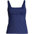 Фото #4 товара Plus Size G-Cup Chlorine Resistant Square Neck Underwire Tankini Swimsuit Top