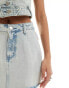 Simmi denim mini skirt co-ord with raw hem in light wash blue VERWASCHENES HELLBLAU, 34 - фото #4