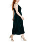 Фото #7 товара Plus Size Velvet Empire-Waist Sleeveless Midi Dress