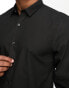 New Look long sleeve poplin shirt in black