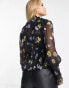 Vero Moda Tall – Geraffte Bluse mit Blumenprint