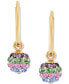 ფოტო #6 პროდუქტის Children's 2-Pc Set Multicolor Crystal Reversible Stud & Dangle Hoop Earrings in 14k Gold-Plated Sterling Silver