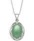 ფოტო #1 პროდუქტის Dyed Jade Greek Key Pendant Necklace in Sterling Silver