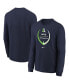 ფოტო #1 პროდუქტის Toddler Boys and Girls College Navy Seattle Seahawks Icon Long Sleeve T-shirt