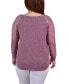 ფოტო #2 პროდუქტის Plus Size Long Lace Sleeve Top