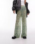 Фото #1 товара Topshop ditsy floral sheer crinkle trouser in green