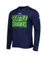 ფოტო #3 პროდუქტის Men's College Navy Seattle Seahawks Combine Authentic Offsides Long Sleeve T-shirt