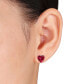 ფოტო #2 პროდუქტის Lab Grown Ruby (5 1/2 ct. t.w.) Heart Stud Earrings in Sterling Silver