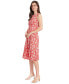 Фото #3 товара Women's Floral-Print Jewel-Neck Midi Dress