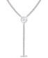 ფოტო #1 პროდუქტის Silver-Tone Pavé Quatro G Logo Lariat Necklace, 20" + 2" extender