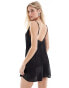 Vero Moda low back satin mini dress in black