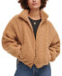 Фото #1 товара Women's Sherpa Stand Collar Zip Up Jacket