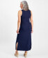 Фото #4 товара Petite Sleeveless Side Slit Knit Maxi Dress, Created for Macy's