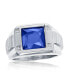 Stainless Steel Genuine Spinel Square CZ Ring