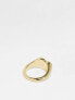 Фото #4 товара Pieces exclusive 18k plated heart signet ring in gold