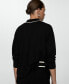 Фото #9 товара Women's Contrast Trims Oversized Cardigan Sweater