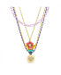Фото #1 товара kensie multi 4 Piece Mixed Chain Necklace Set with Flower, Cluster and Heart Disc Charm Pendants