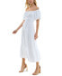 ფოტო #11 პროდუქტის Juniors' Puff-Sleeve Tiered Midi Dress