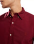 Фото #3 товара Polo Ralph Lauren icon logo slim fit garment dyed oxford shirt in burgundy