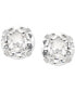 Cubic Zirconia Round Stud Earrings in 14k Gold or 14k White Gold