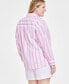 Фото #4 товара Trendy Plus Size Striped Shirt, Created for Macy's