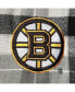 Фото #5 товара Men's Black and Gray Boston Bruins Ease Plaid Button-Up Long Sleeve Shirt