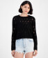 ფოტო #1 პროდუქტის Juniors' Destructed Crewneck Sweater