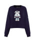 ფოტო #2 პროდუქტის Women's Deep Sea Blue Seattle Kraken Mascot Crewneck Pullover Sweatshirt