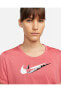 Фото #3 товара Футболка спортивная Nike Dri-FIT Swoosh Run Розовая женская футболка с двойным логотипом