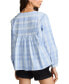 ფოტო #2 პროდუქტის Women's Cotton Plaid Popover Top