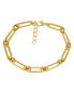 ფოტო #1 პროდუქტის Gold or Silver Plated Circle Oblong Link Bracelet